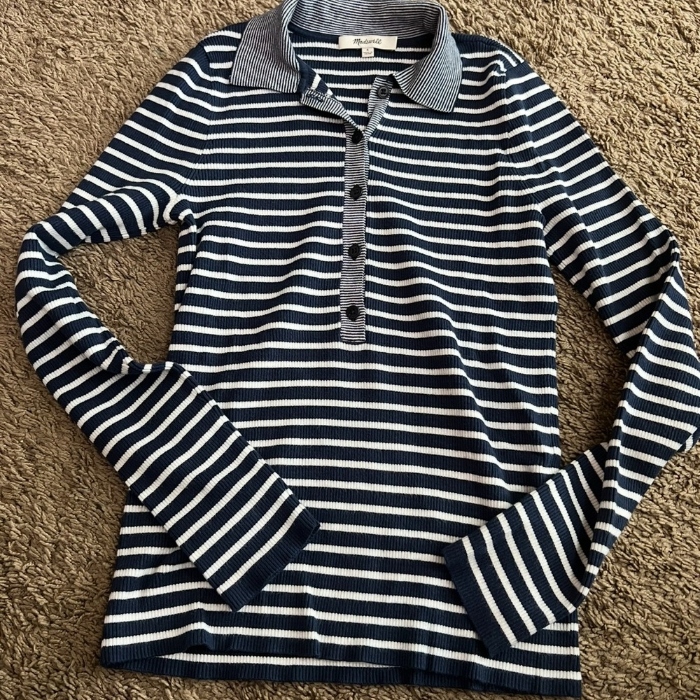 Madewell Navy Striped Women's Sweater
